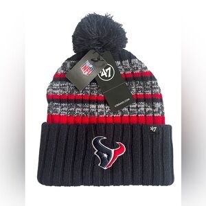 ‘47 Brand Houston Texans Tavern Tonal Cuff Pom Pom Beanie Hat Adult OSFM New
